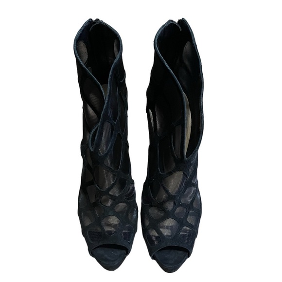 Christian Louboutin Mesh Altarakna 150 Black Suede Platform High Heeled Booties - Picture 4 of 9